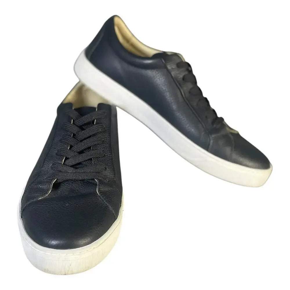 Mercanti Fiorentini Men’s Black Leather Sneakers Size-10M